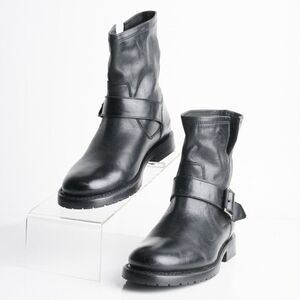 Frye Womens Natalie Engineer Black Leather Bootie Mid-Calf Boots US 6.5 EU 37